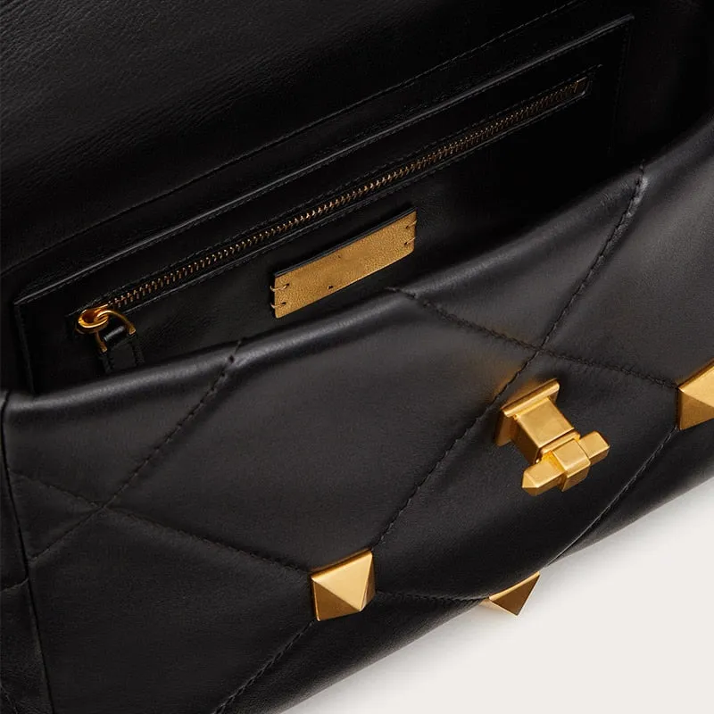 large diamond lock shoulder bag