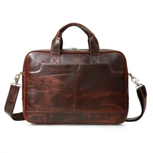 Leather 16" Laptop Briefcase for Men Shoulder Bag Travel