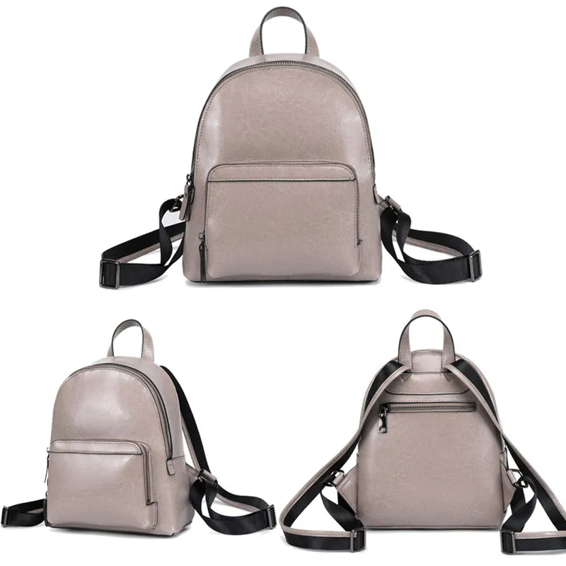 Leather Backpack Women Top Grain Leather Backpack Purse Top Natural Cowhide Leather City Backpack Leather Travel Rucksack SX3096