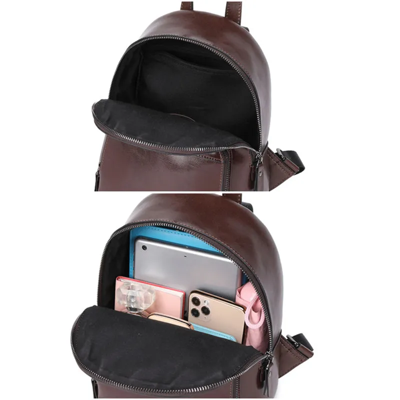 Leather Backpack Women Top Grain Leather Backpack Purse Top Natural Cowhide Leather City Backpack Leather Travel Rucksack SX3096