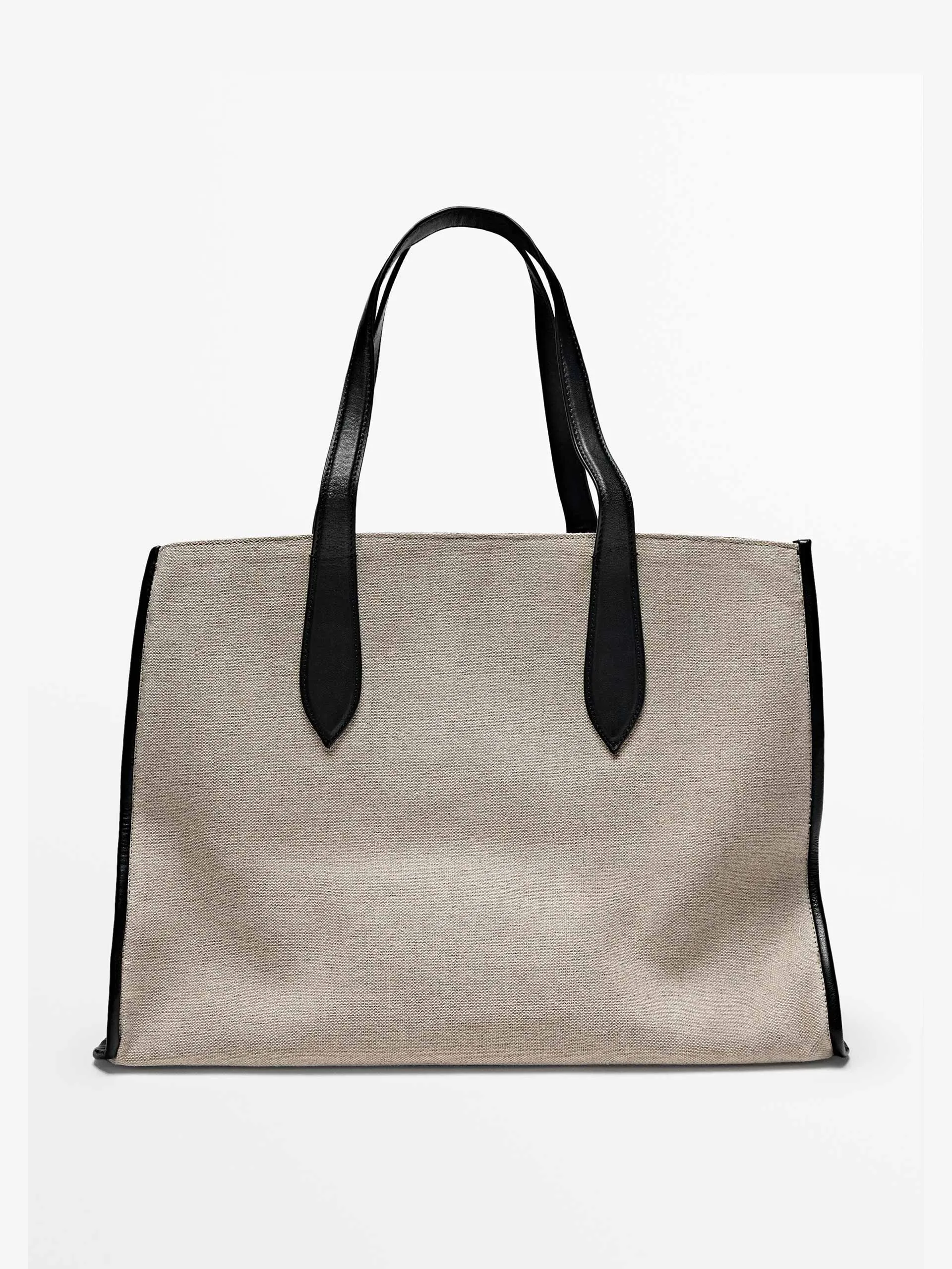Leather fabric maxi tote bag