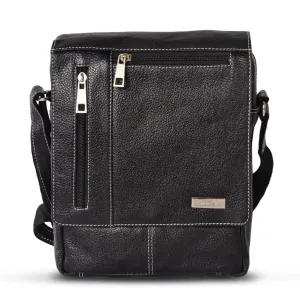 Leather Messenger Bag 36813(BLACK)