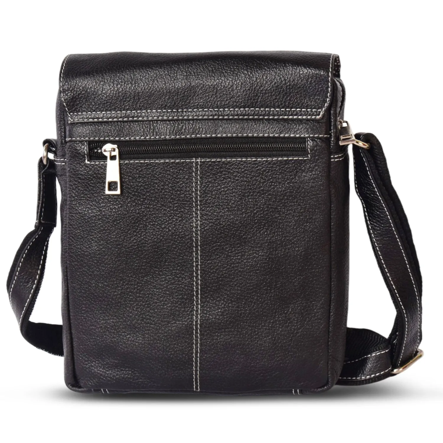 Leather Messenger Bag 36813(BLACK)