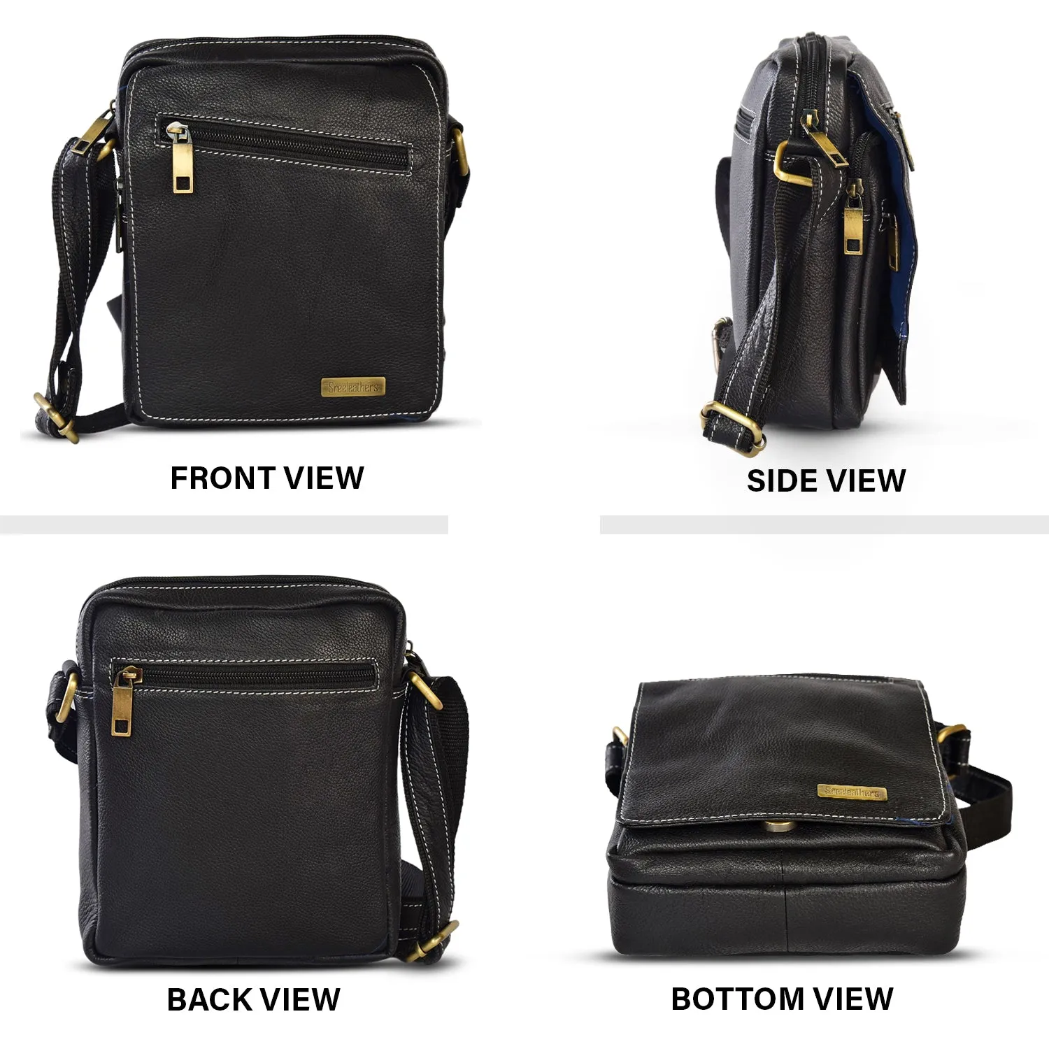 LEATHER SLING BAG 36814 (Black)