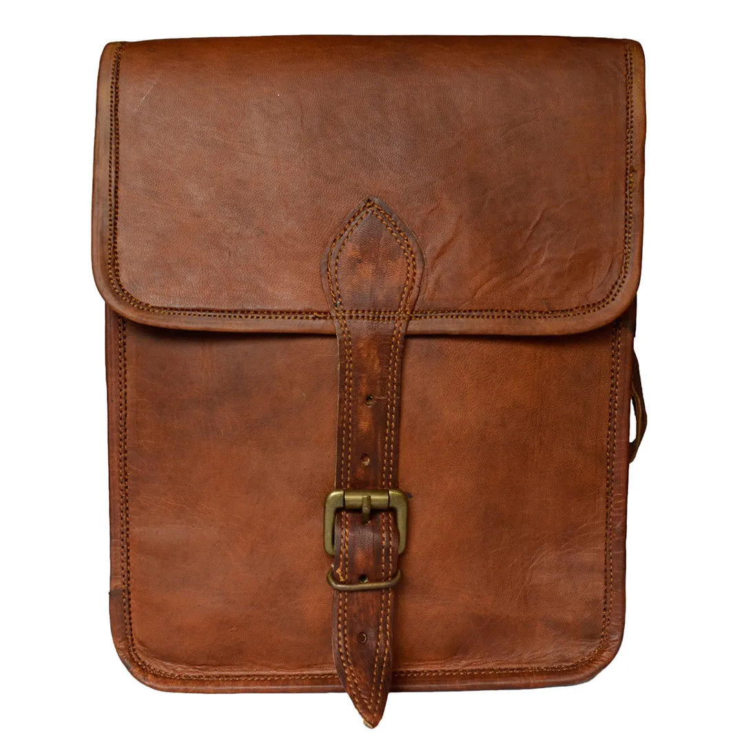 Leather Tablet Messenger Bag 13 Inch