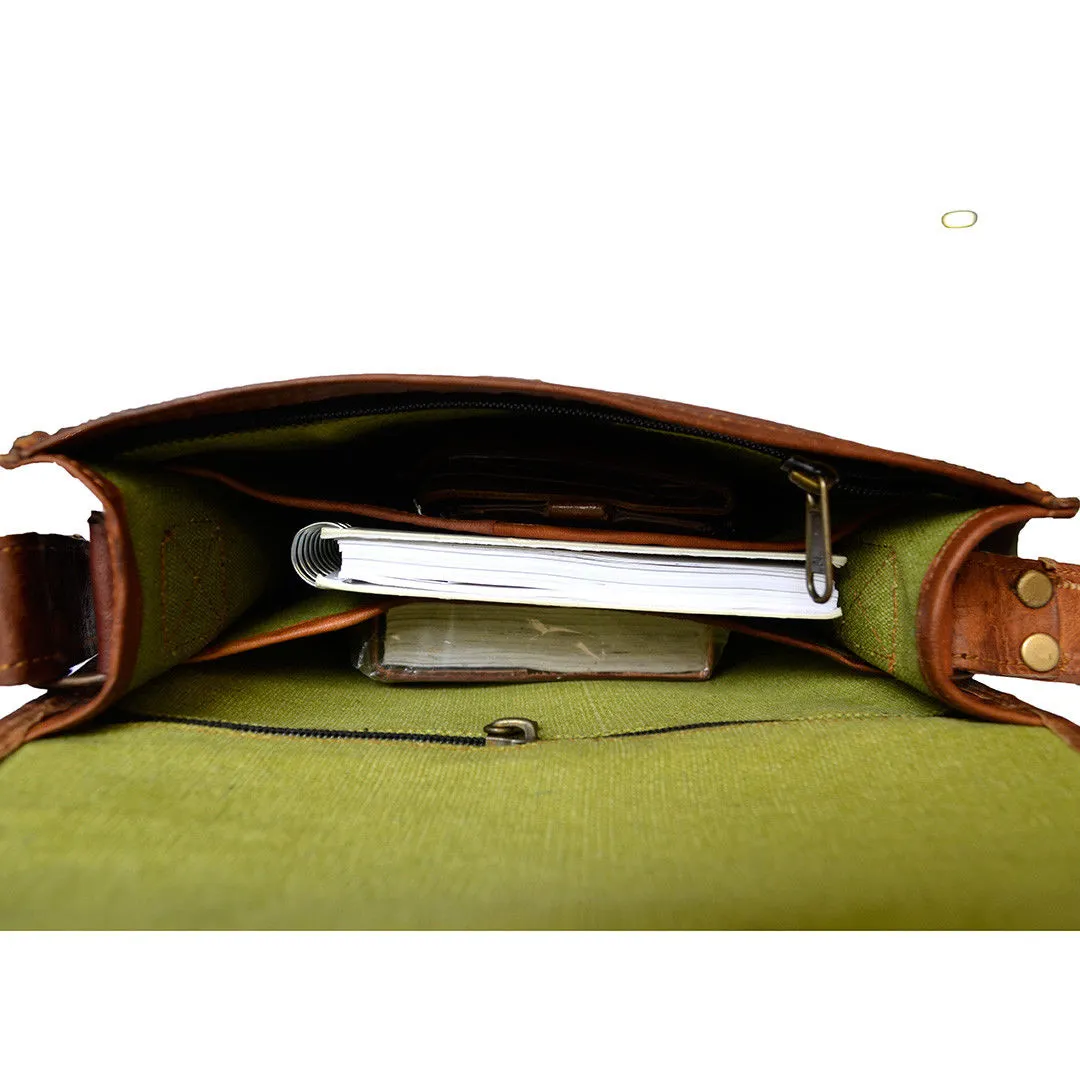 Leather Tablet Messenger Bag 13 Inch