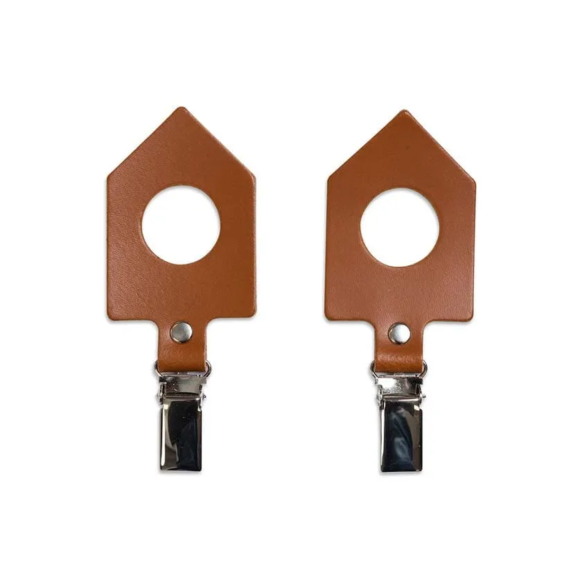 Leather towel hanger, house 2 pcs