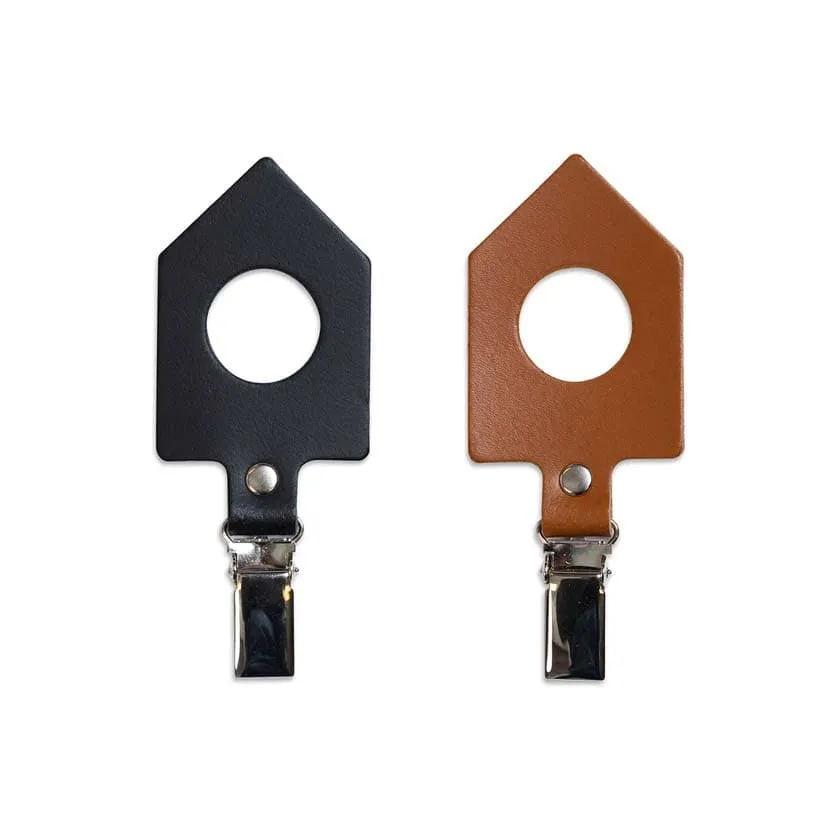 Leather towel hanger, house 2 pcs