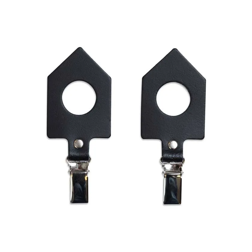 Leather towel hanger, house 2 pcs