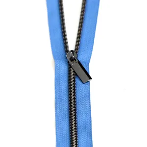 Limited Edition: Blue Jean #5 Nylon Coil Zippers: 3 Yards with 9 Pulls