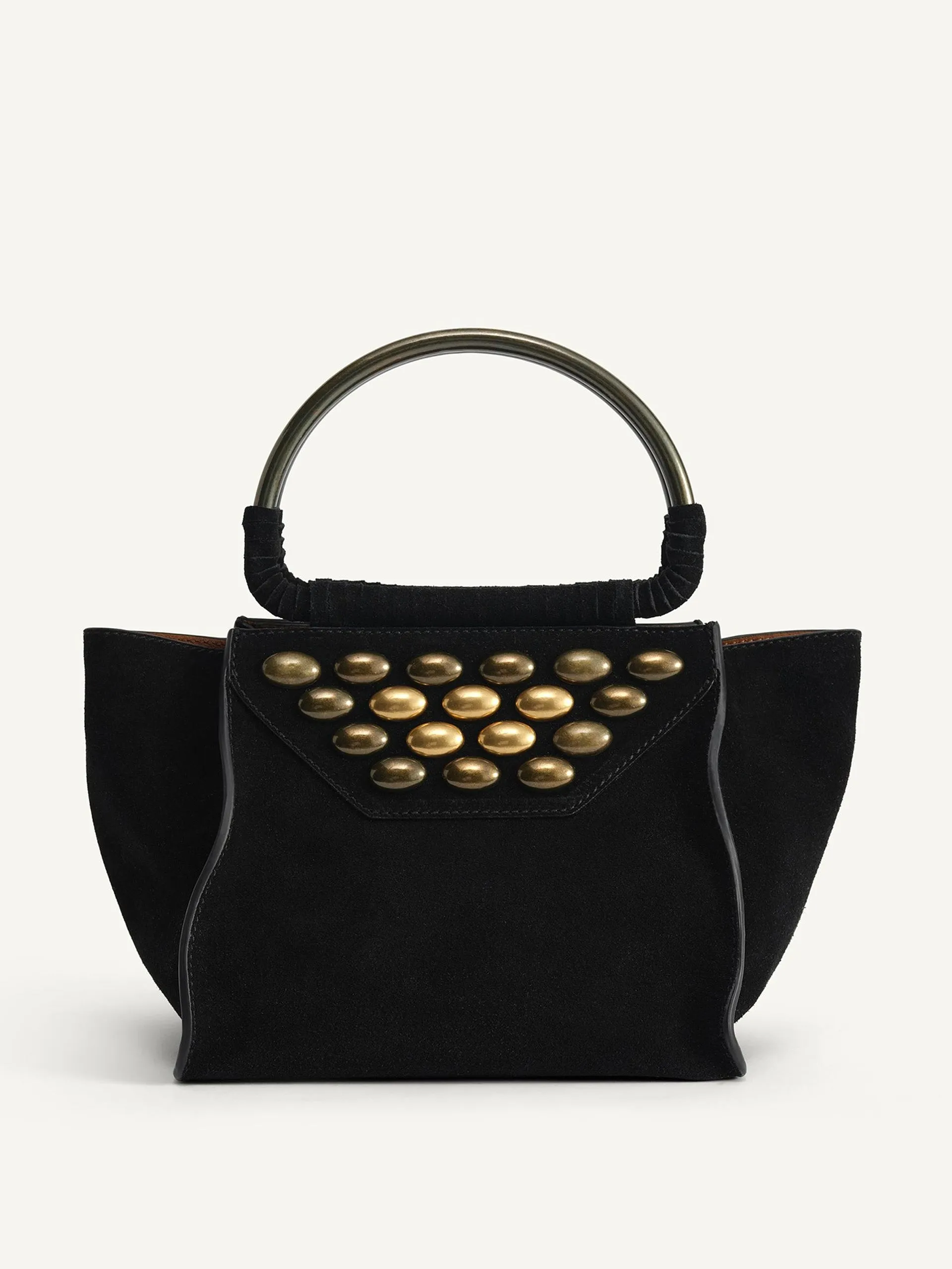 Limited edition split suede mini city bag with studs