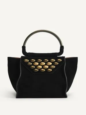 Limited edition split suede mini city bag with studs