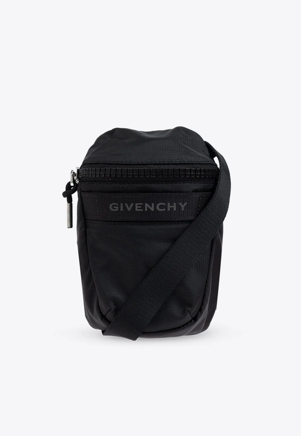Logo Print Ripstop Nylon Messenger Bag