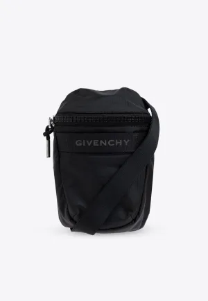 Logo Print Ripstop Nylon Messenger Bag
