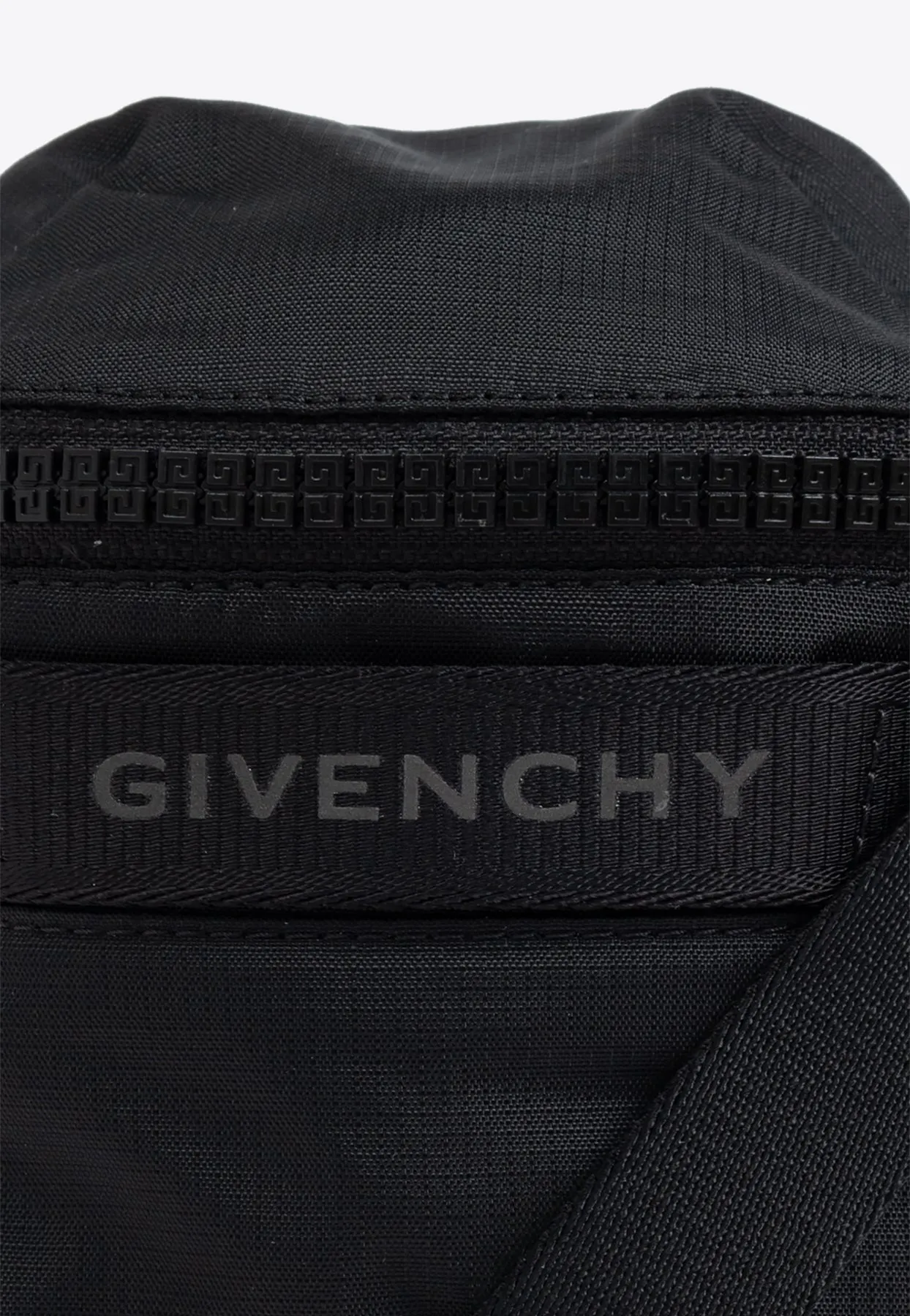Logo Print Ripstop Nylon Messenger Bag