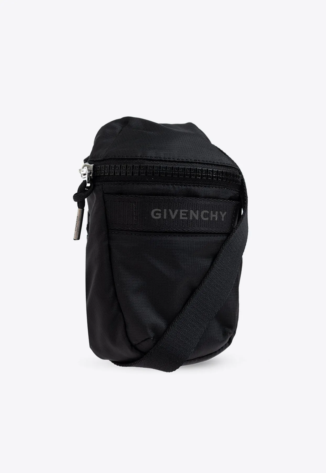 Logo Print Ripstop Nylon Messenger Bag