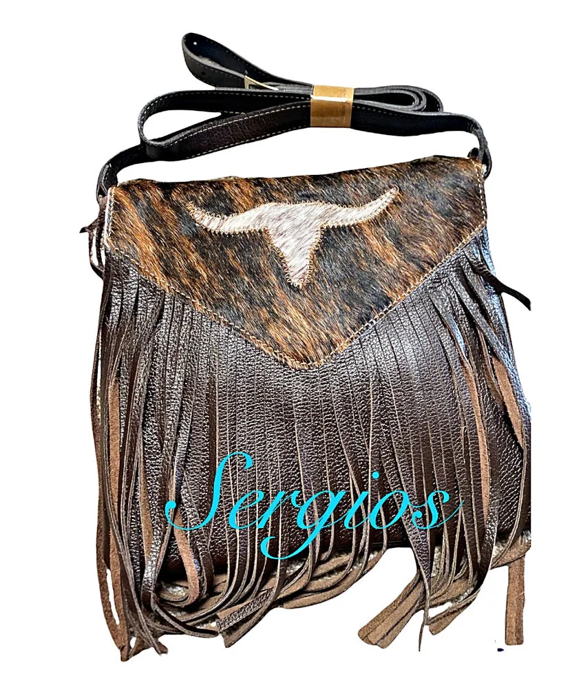 Longhorn cowhide crossbody