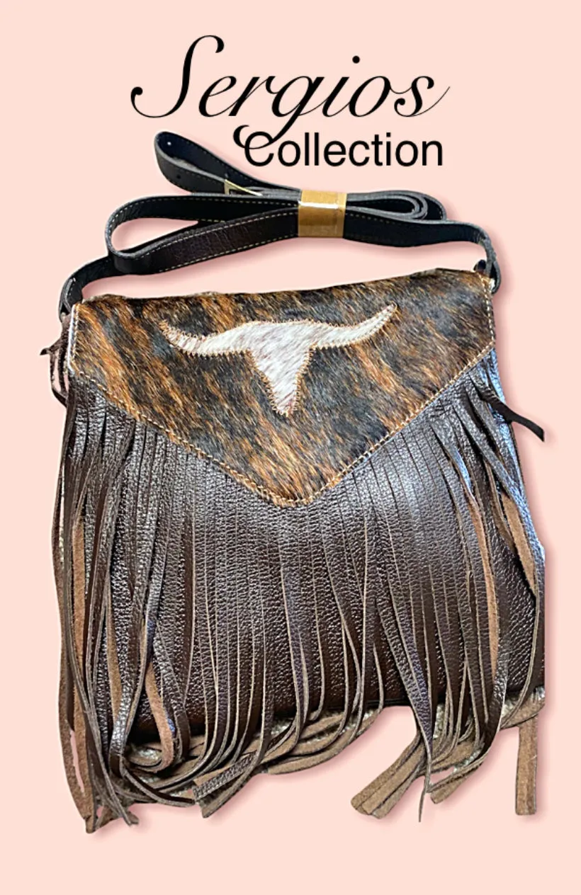 Longhorn cowhide crossbody