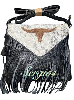 Longhorn cowhide crossbody