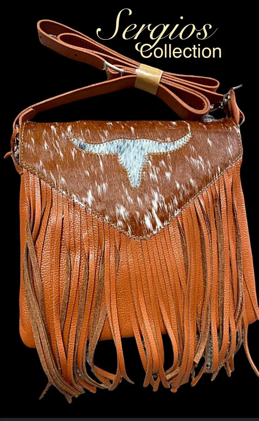 Longhorn cowhide crossbody
