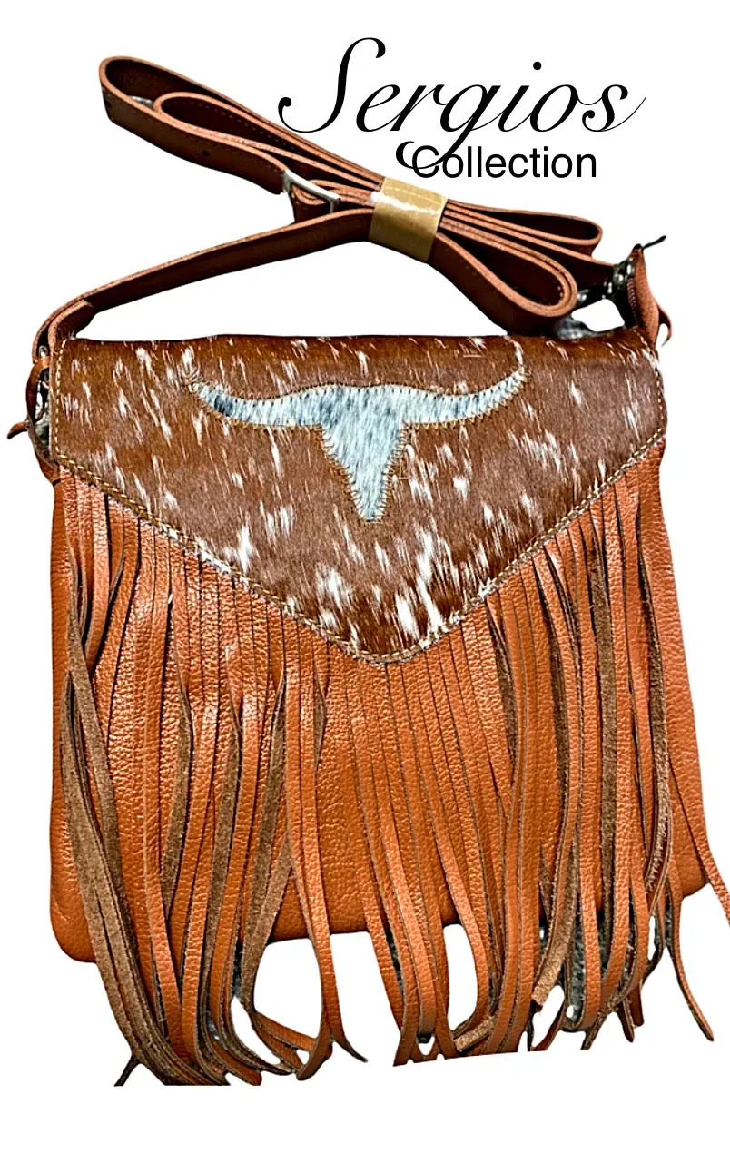 Longhorn cowhide crossbody