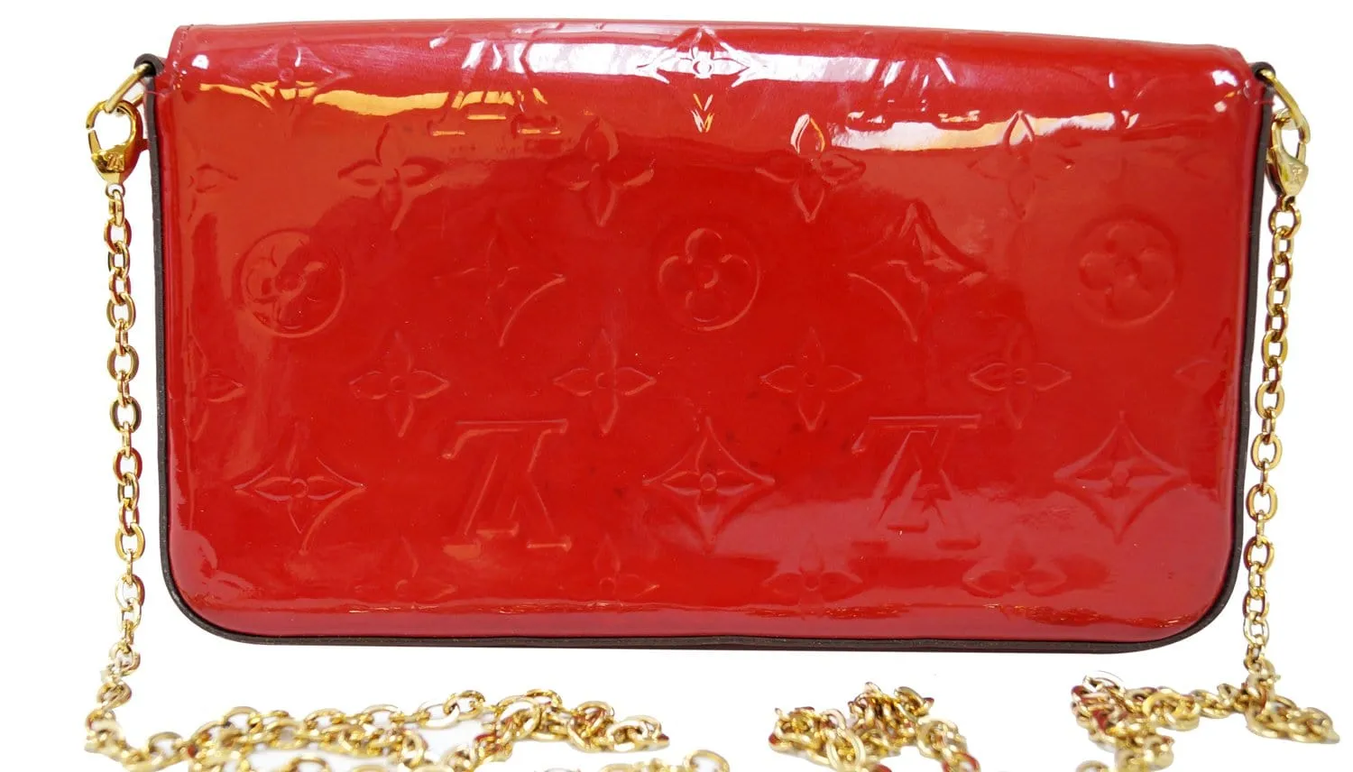LOUIS VUITTON Cerise Monogram Vernis Pochette Felicie Crossbody Bag