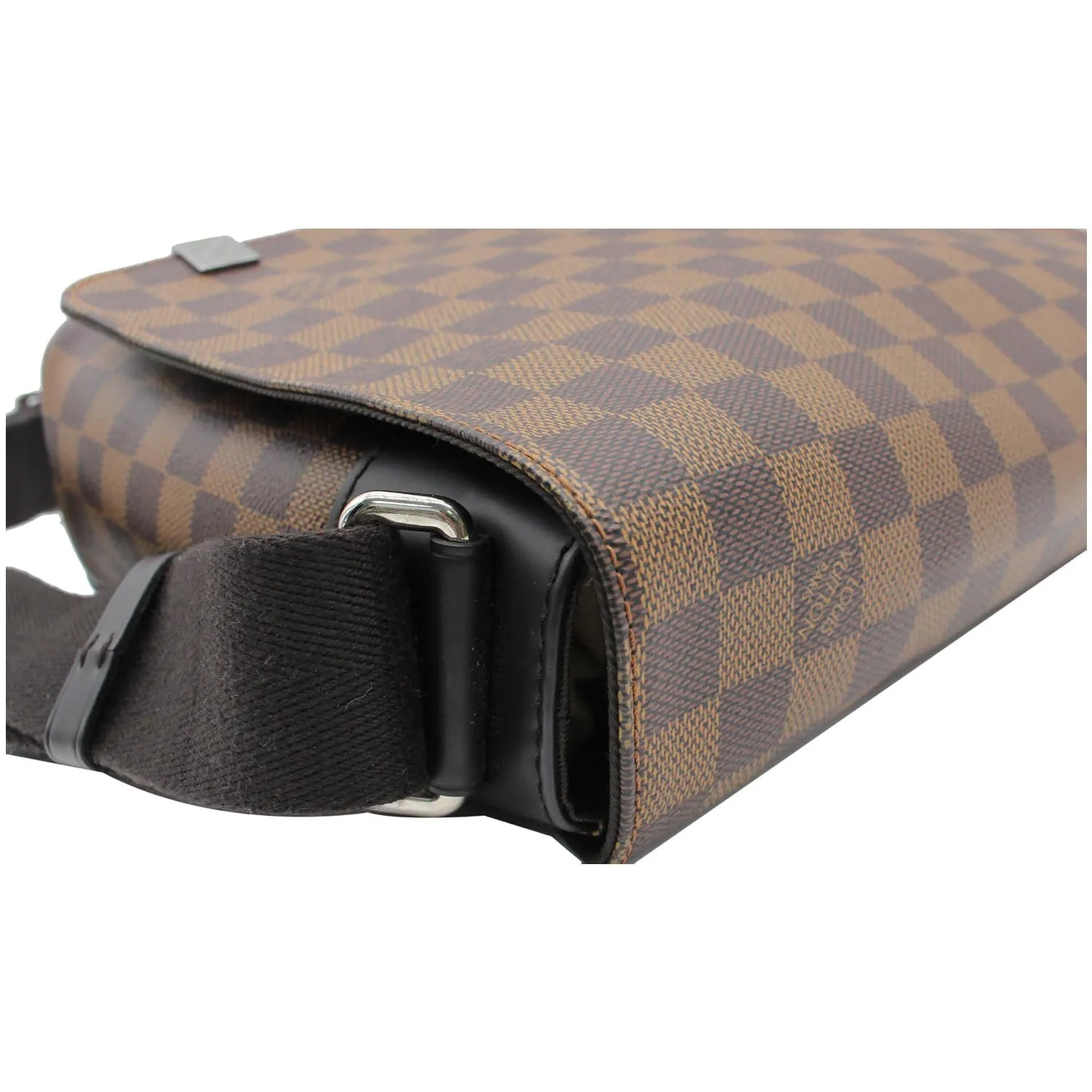 LOUIS VUITTON District PM Damier Ebene Canvas Messenger Bag Brown