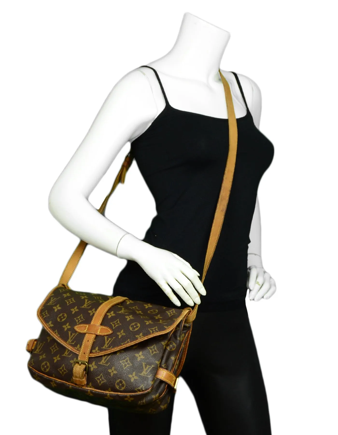 Louis Vuitton Monogram Canvas Saumur 30 Double Saddle Messenger Bag