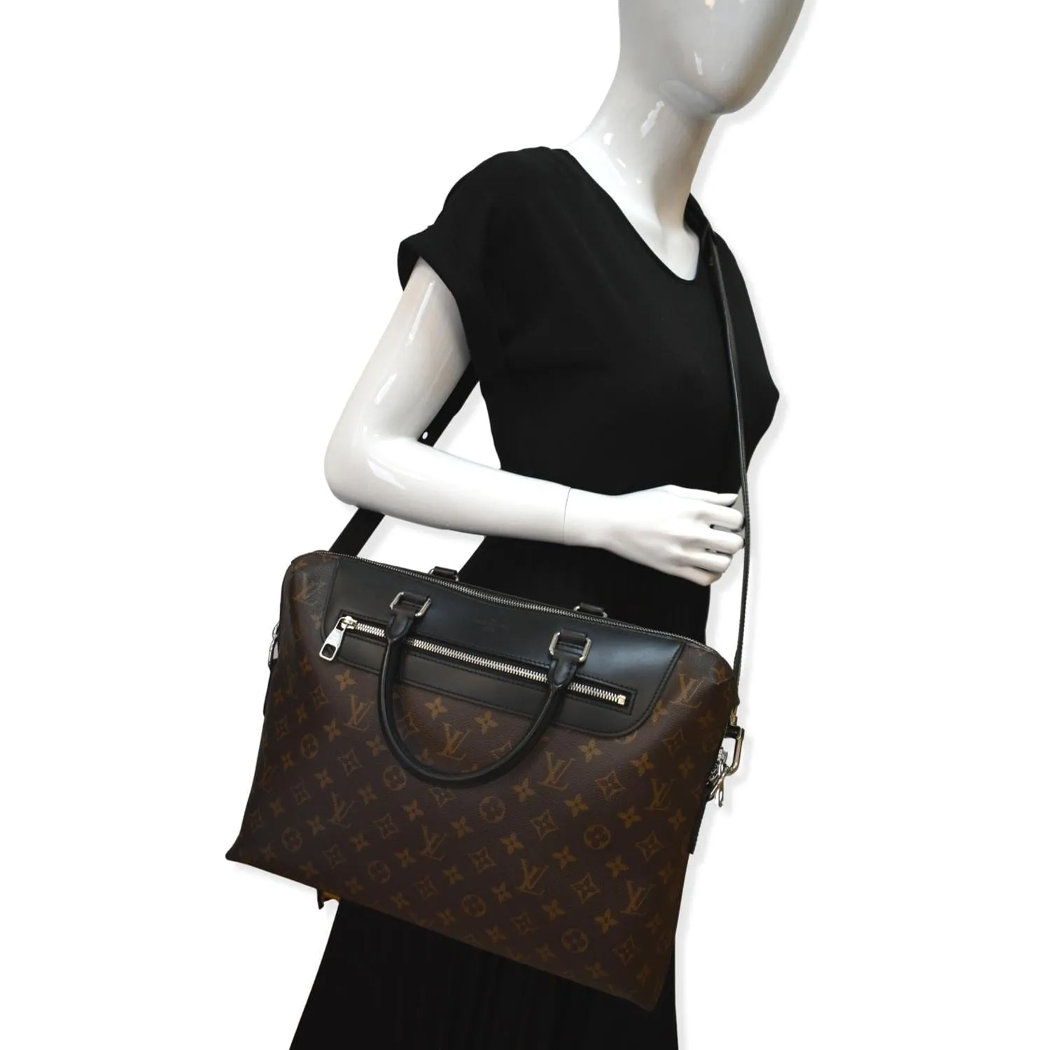 LOUIS VUITTON Porte-Documents Jour Monogram Macassar Briefcase Bag