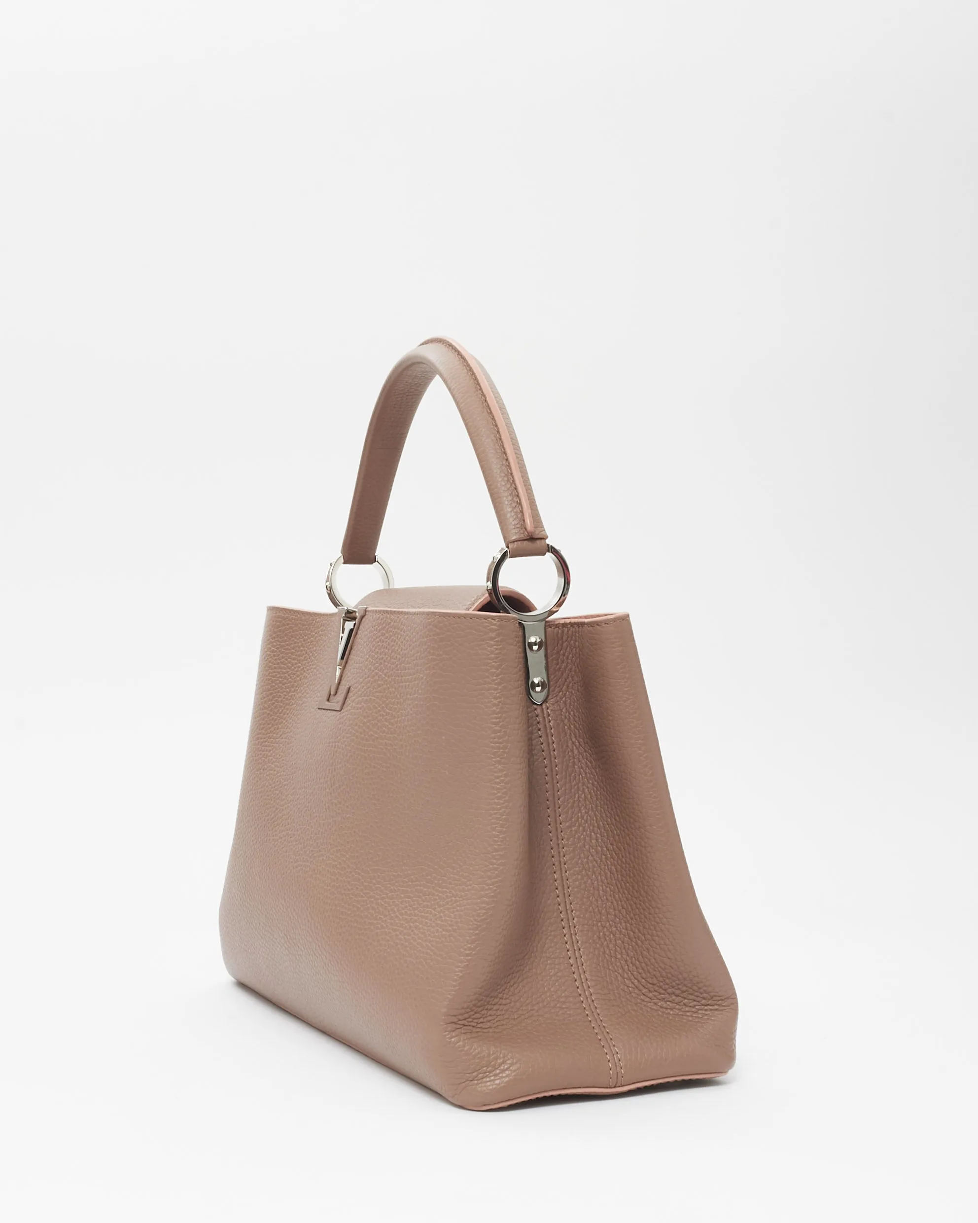 Louis Vuitton Rose Mauve (Magnolia) Leather MM Capucines Bag
