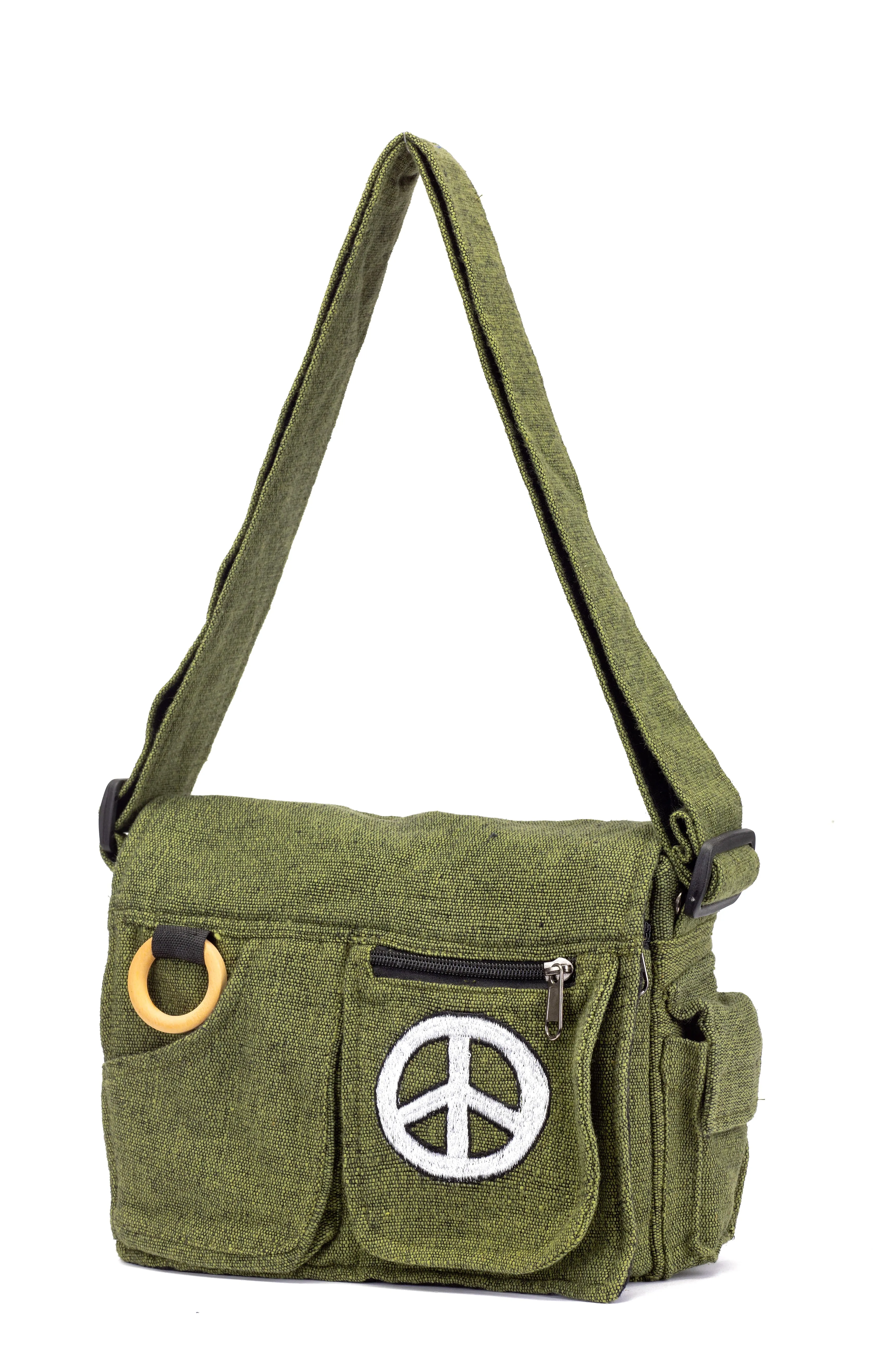 Lukla Green Embroidered Messenger Bag