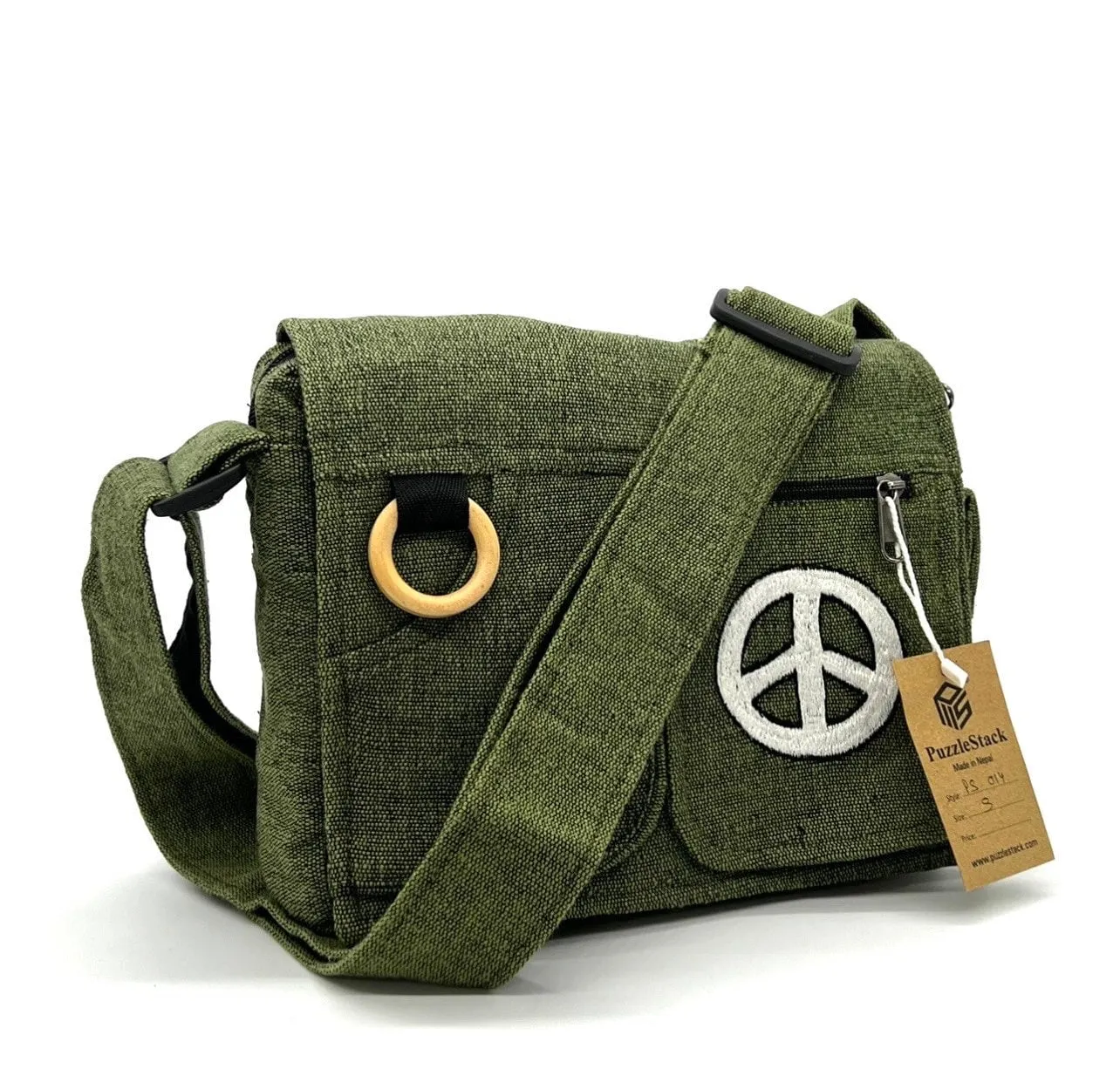 Lukla Green Embroidered Messenger Bag