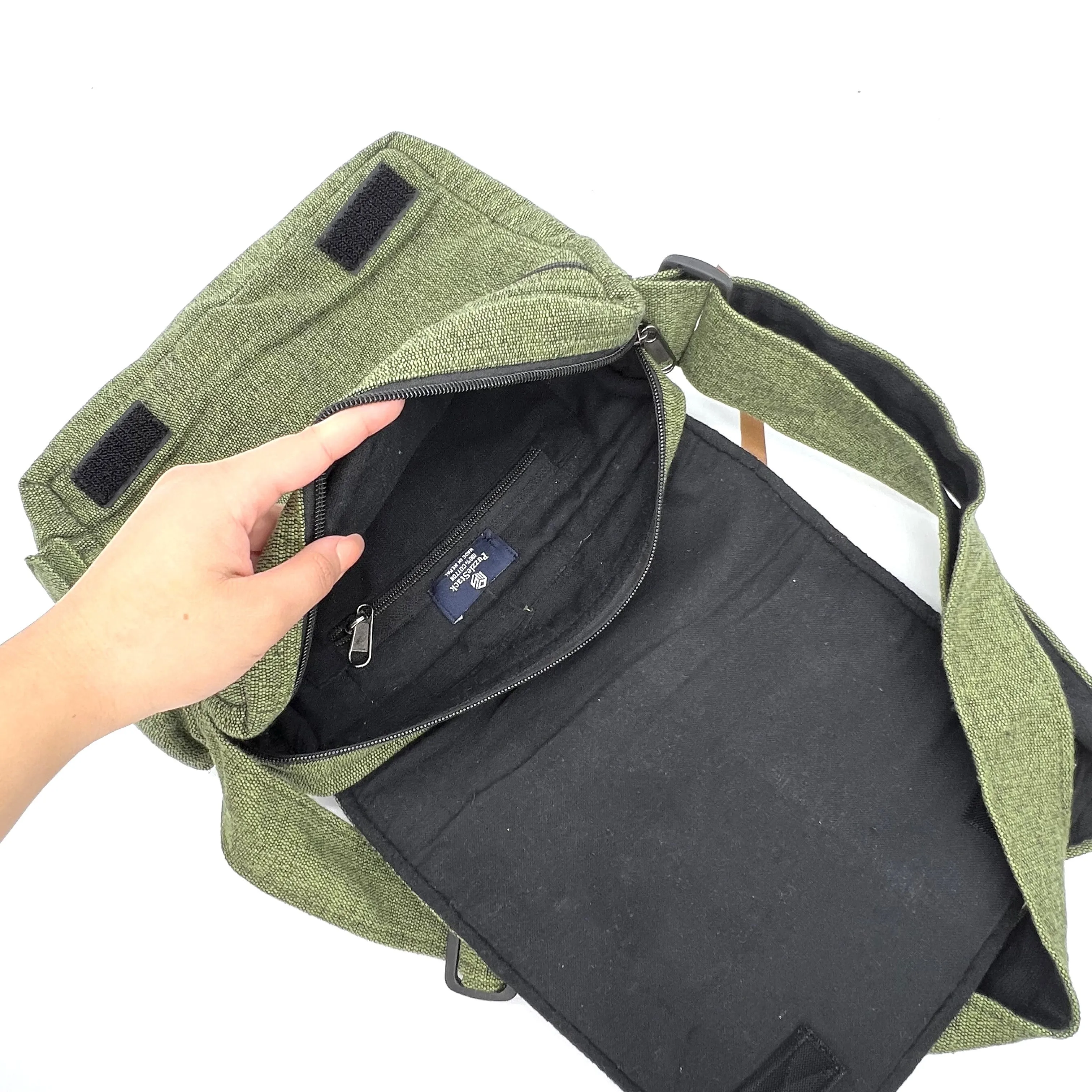 Lukla Green Embroidered Messenger Bag