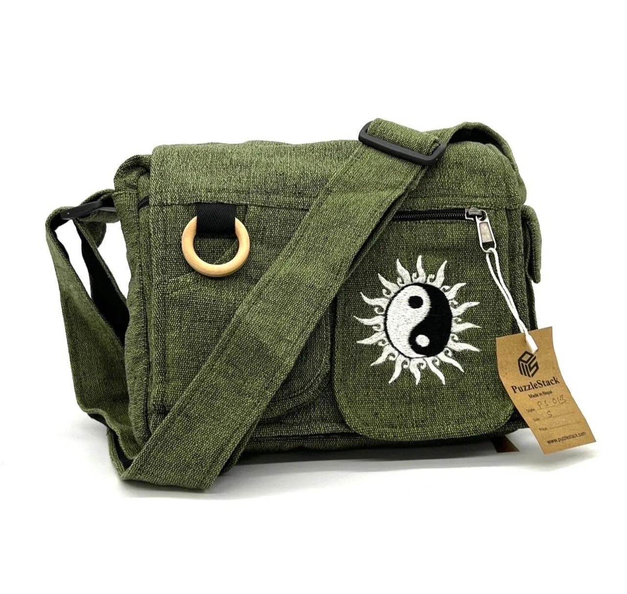 Lukla Green Embroidered Messenger Bag