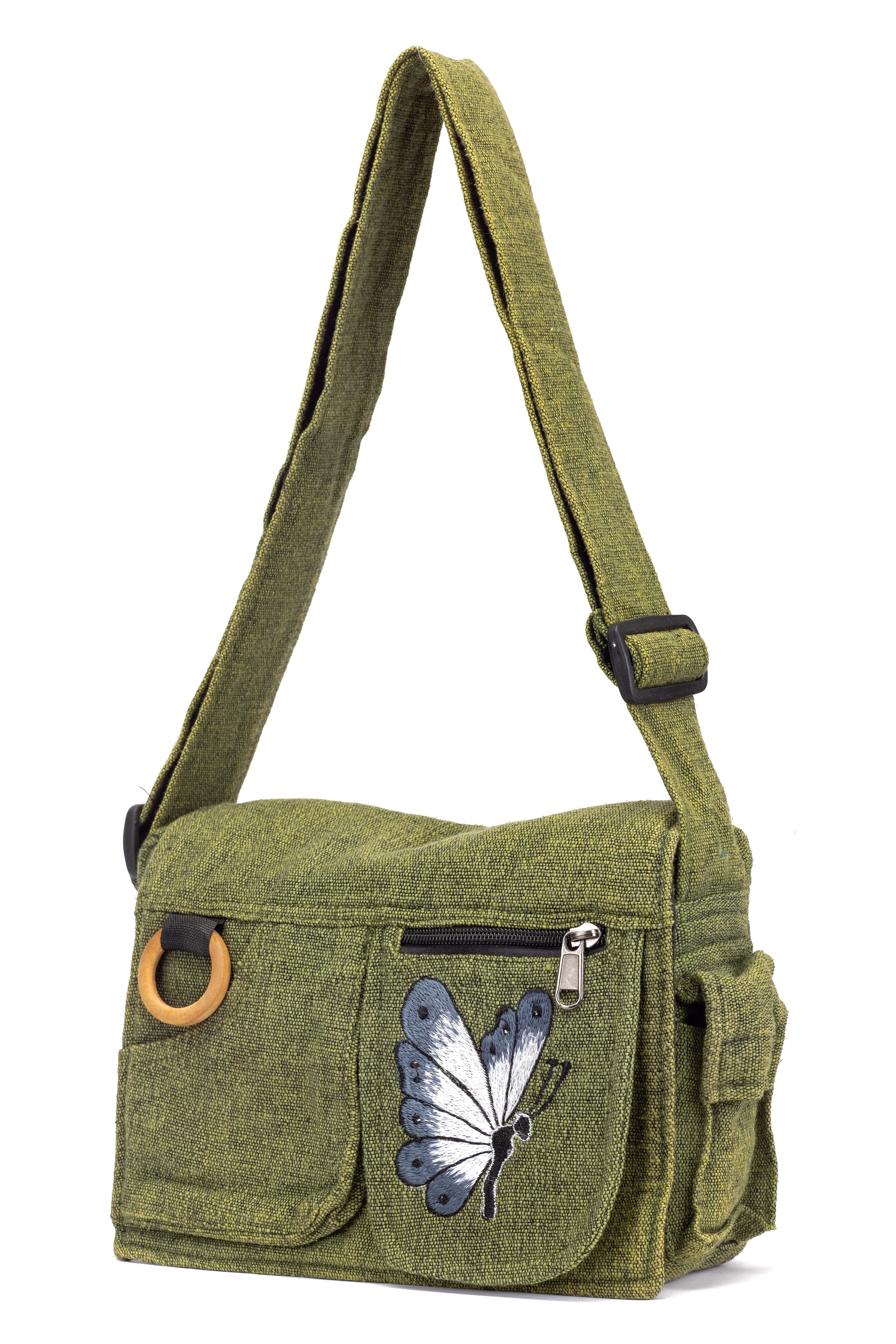 Lukla Green Embroidered Messenger Bag