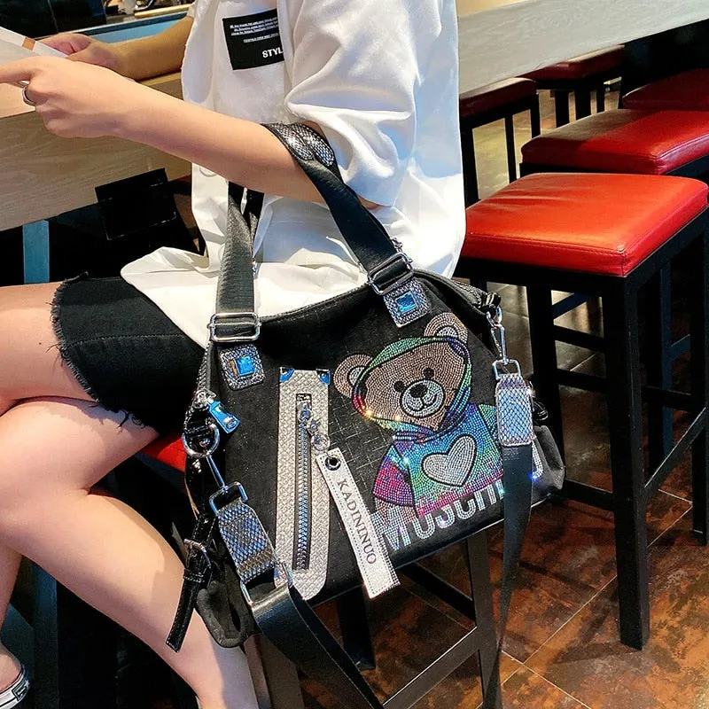 Luxury Rhinestone Moschino  Designer Tote