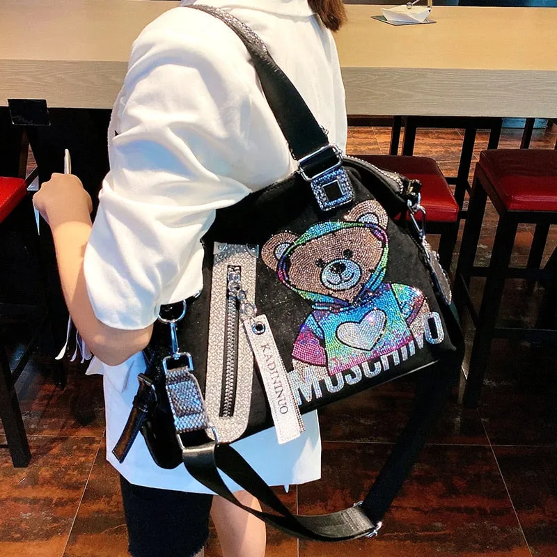 Luxury Rhinestone Moschino  Designer Tote