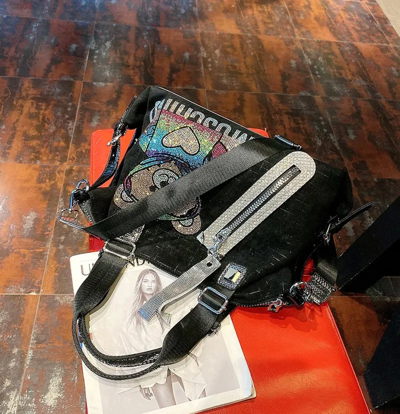 Luxury Rhinestone Moschino  Designer Tote