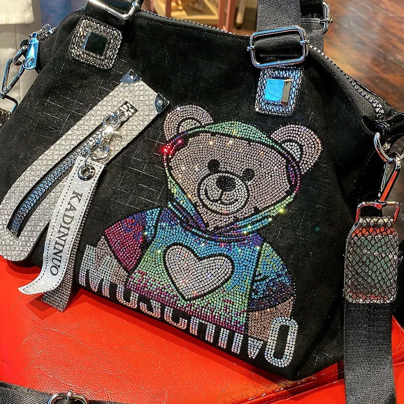 Luxury Rhinestone Moschino  Designer Tote