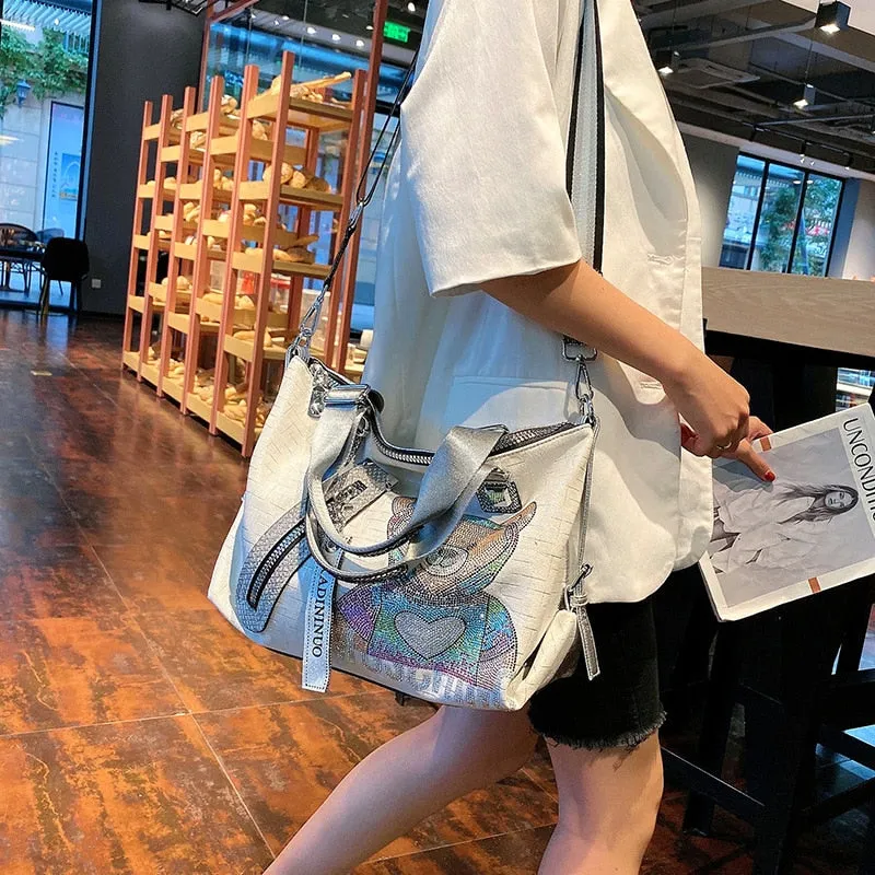 Luxury Rhinestone Moschino  Designer Tote