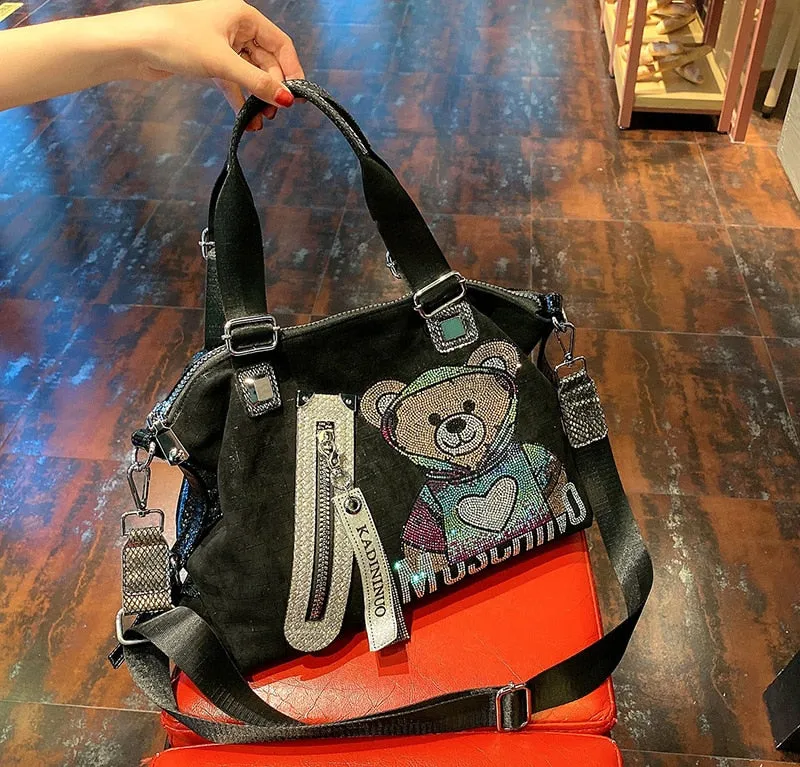 Luxury Rhinestone Moschino  Designer Tote