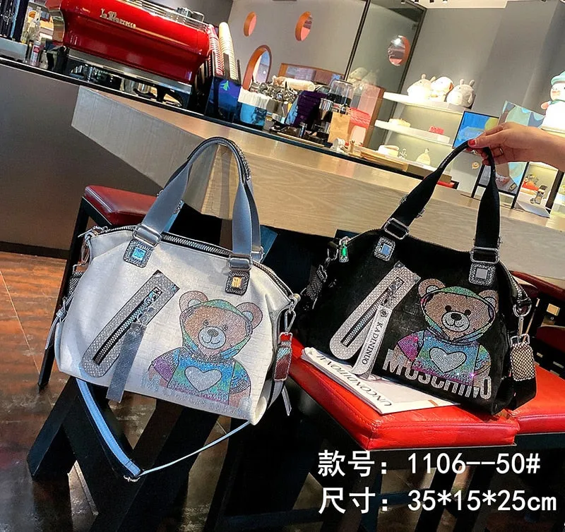 Luxury Rhinestone Moschino  Designer Tote