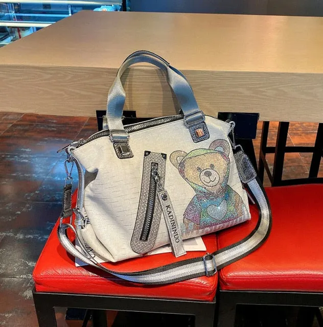 Luxury Rhinestone Moschino  Designer Tote