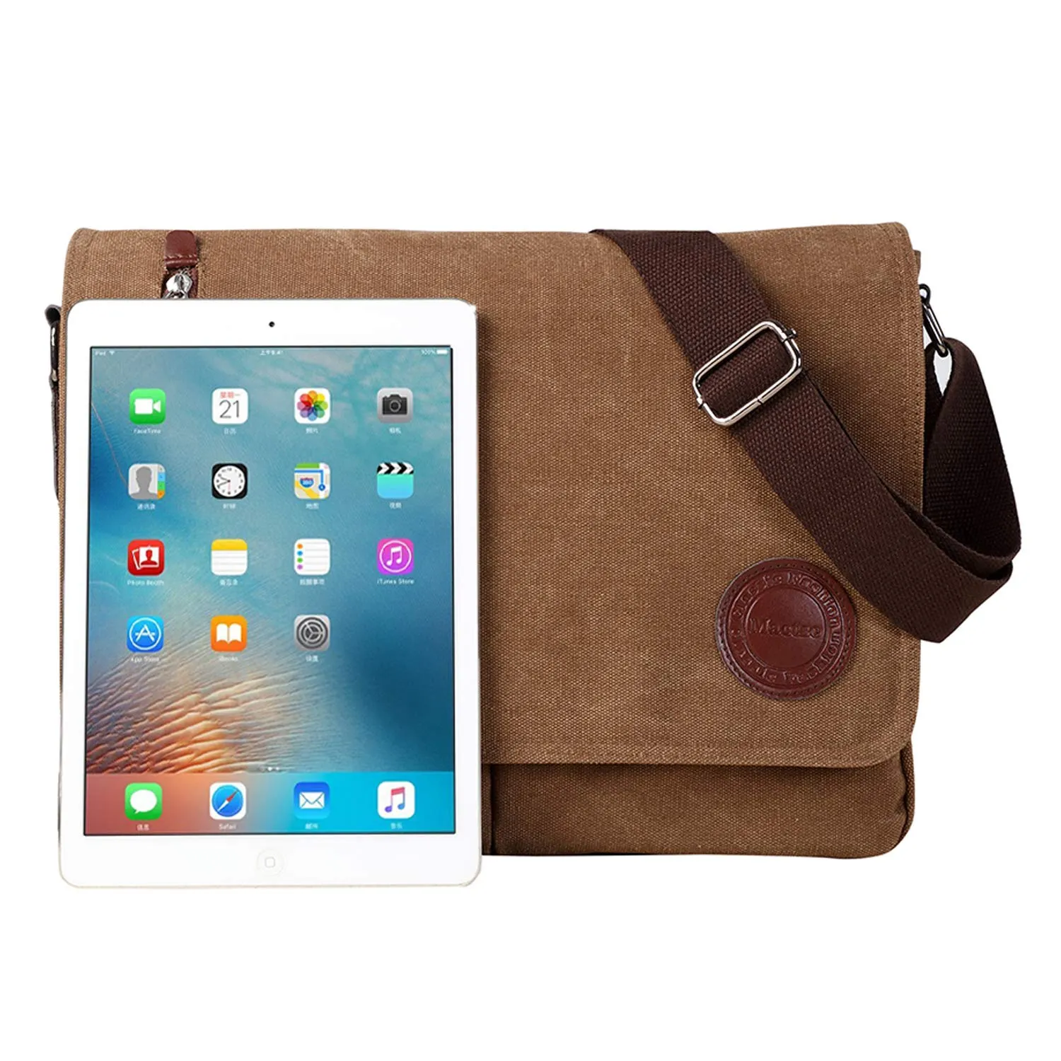 Mactso Vintage Canvas Messenger Bag ,Travel Shoulder Bag 13.5" Laptop Bags Book Bag