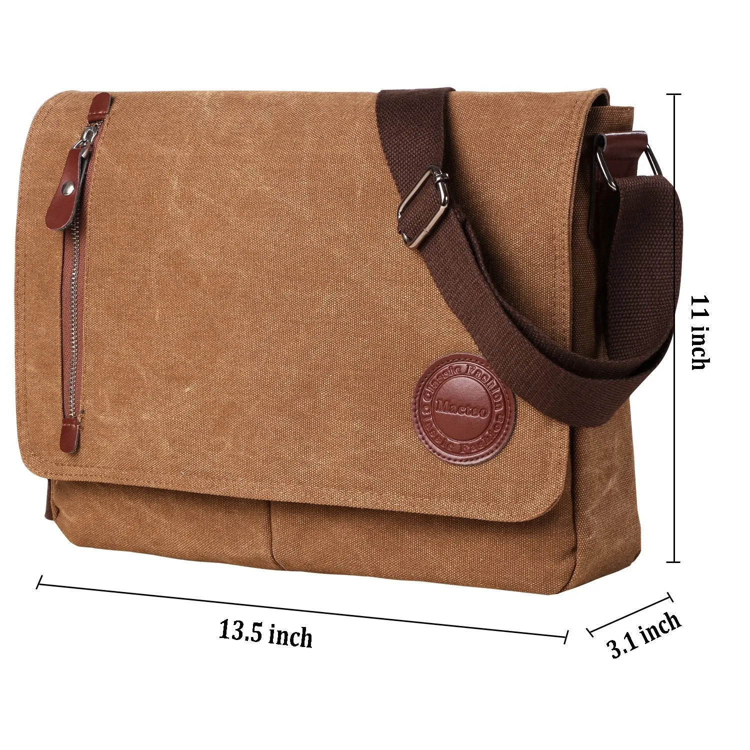 Mactso Vintage Canvas Messenger Bag ,Travel Shoulder Bag 13.5" Laptop Bags Book Bag