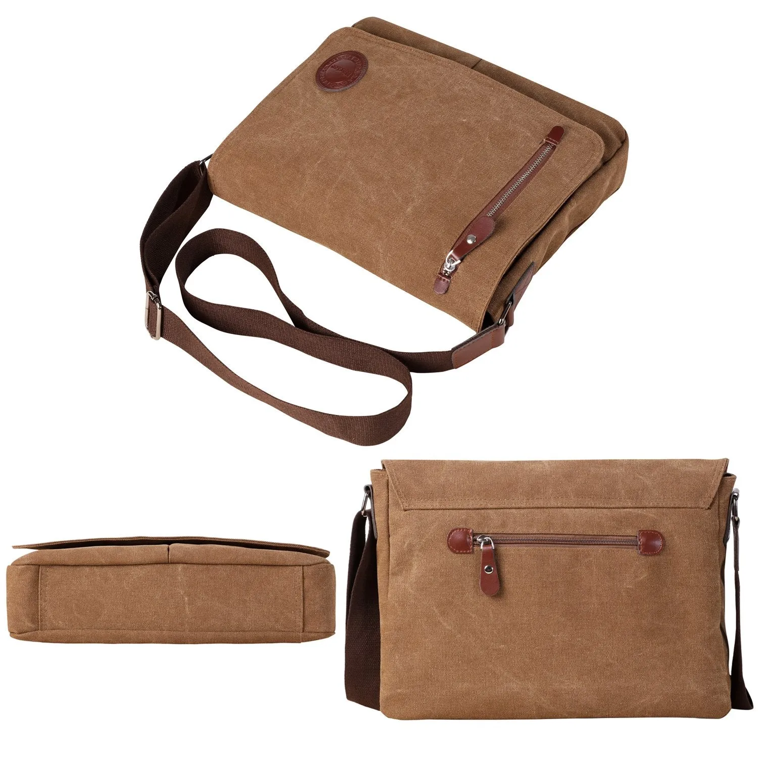 Mactso Vintage Canvas Messenger Bag ,Travel Shoulder Bag 13.5" Laptop Bags Book Bag