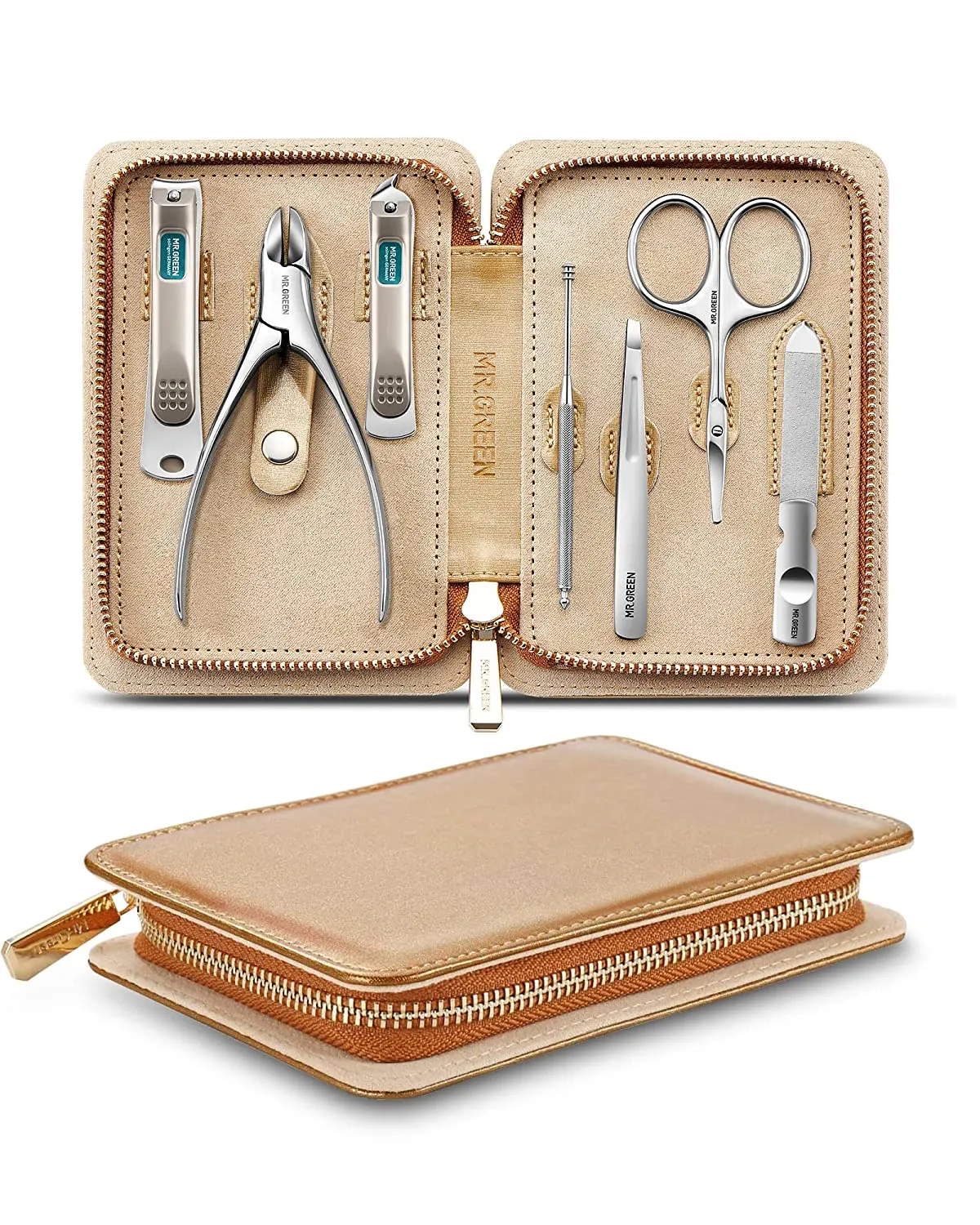 Manicure Set, Pedicure Sets, Nail Clipper Sets, Stainless Steel Professional Nail Cutter Kits with Travel Case (12 Count)