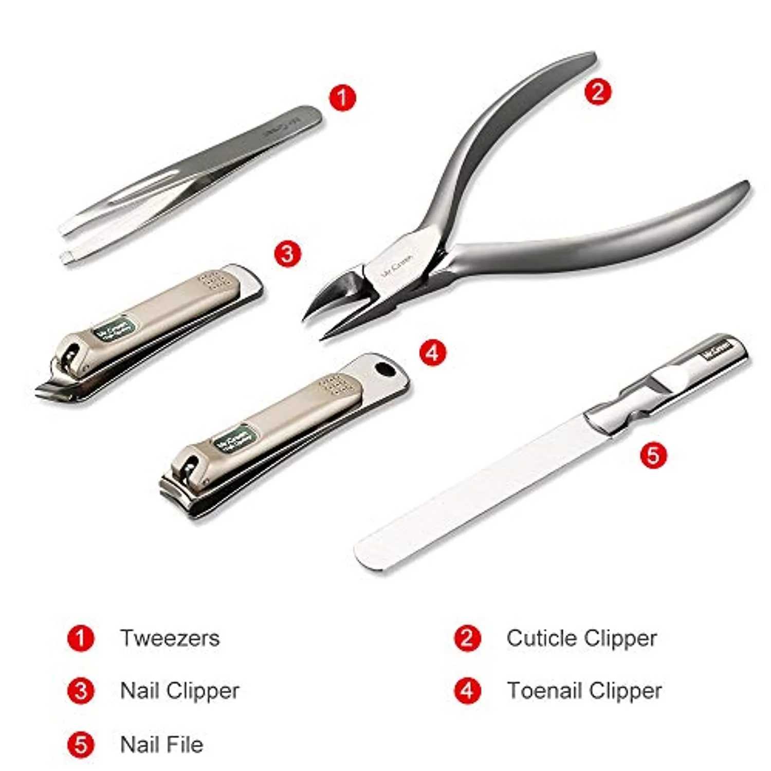 Manicure Set, Pedicure Sets, Nail Clipper Sets, Stainless Steel Professional Nail Cutter Kits with Travel Case (12 Count)