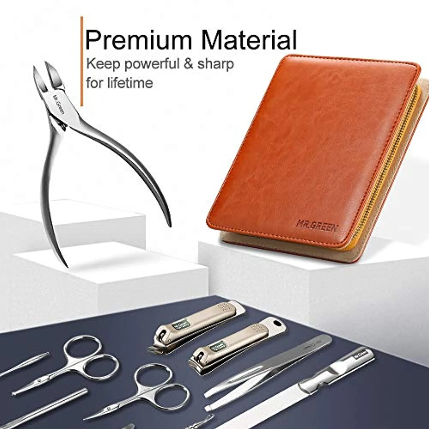 Manicure Set, Pedicure Sets, Nail Clipper Sets, Stainless Steel Professional Nail Cutter Kits with Travel Case (12 Count)