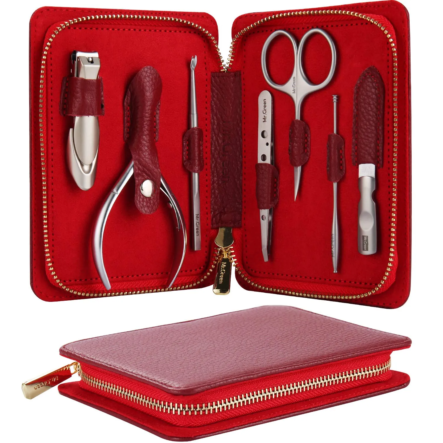 Manicure Set, Pedicure Sets, Nail Clipper Sets, Stainless Steel Professional Nail Cutter Kits with Travel Case (12 Count)